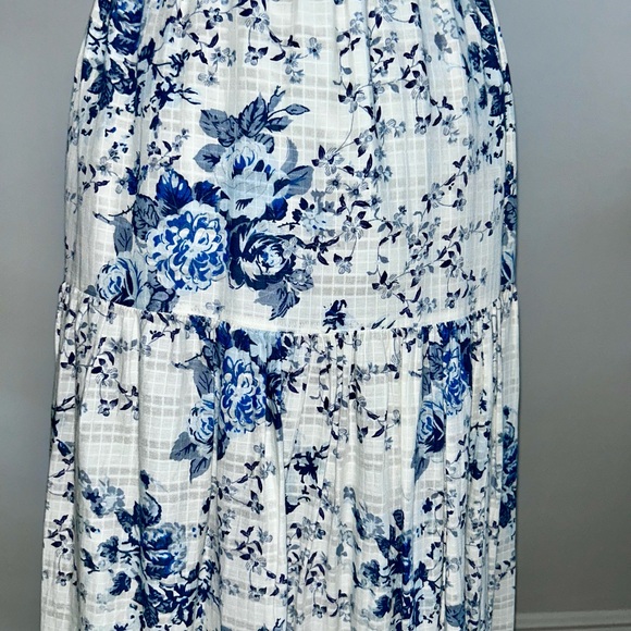 ZARA Blue & White Floral Maxi Skirt – Cottagecore Boho Chic - Picture 5 of 6